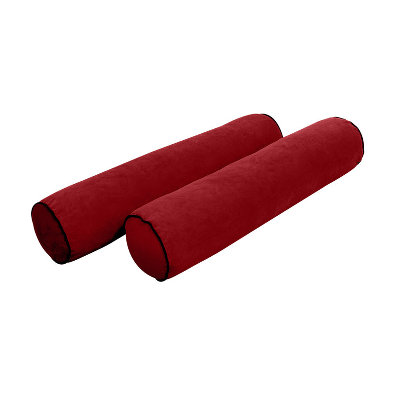 Model V1 - Velvet Indoor Daybed Bolster Pillow Backrest Cushion |COVERS ONLY|