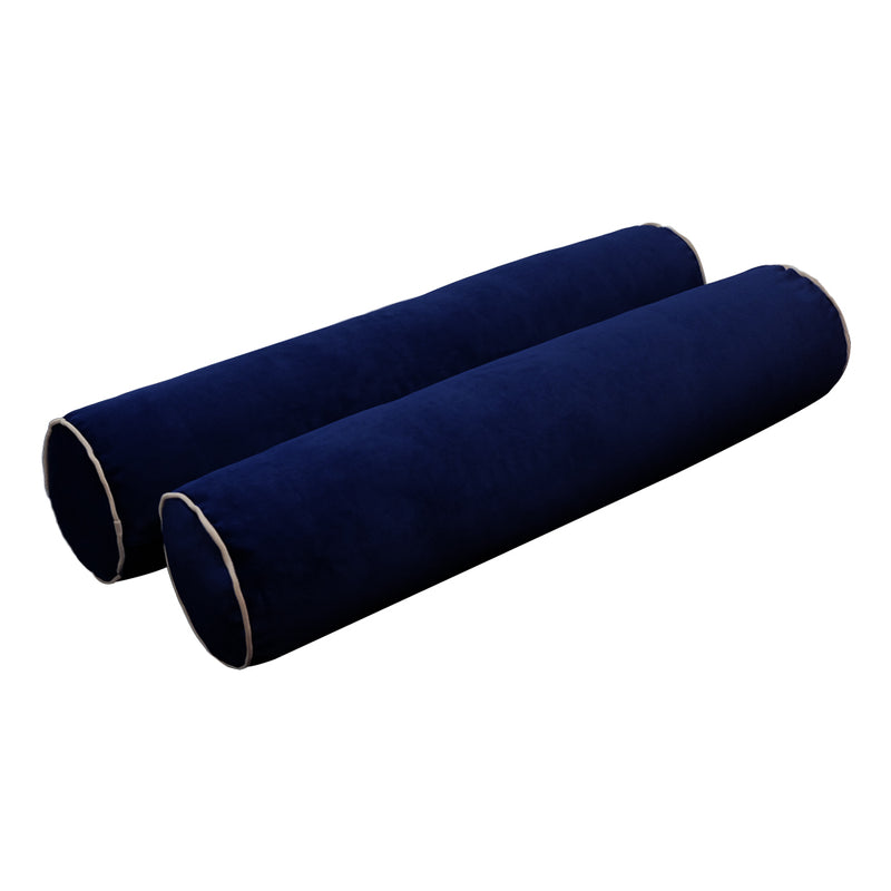 Model V1 - Velvet Indoor Daybed Bolster Pillow Backrest Cushion |COVERS ONLY|