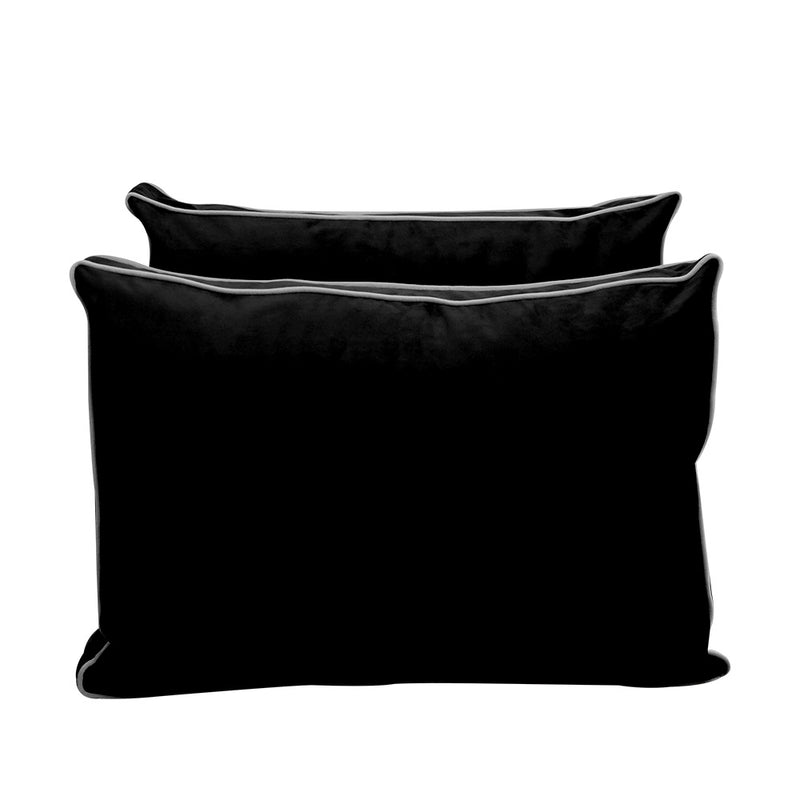 Model V1 - Velvet Indoor Daybed Bolster Pillow Backrest Cushion |COVERS ONLY|