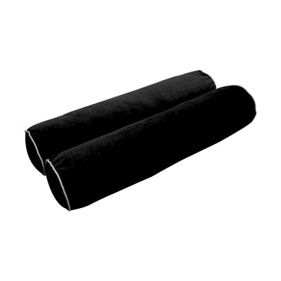 Model V1 - Velvet Indoor Daybed Bolster Pillow Backrest Cushion |COVERS ONLY|