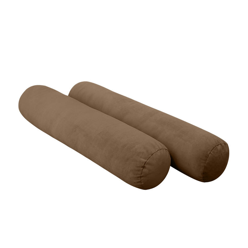 Model V1 - Velvet Indoor Daybed Bolster Pillow Backrest Cushion |COVERS ONLY|