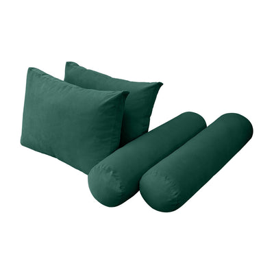 Model V1 - Velvet Indoor Daybed Bolster Pillow Backrest Cushion |COVERS ONLY|