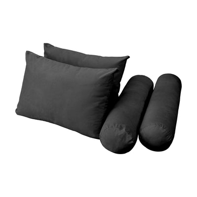 Model V1 - Velvet Indoor Daybed Bolster Pillow Backrest Cushion |COVERS ONLY|