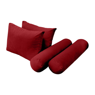 Model V1 - Velvet Indoor Daybed Bolster Pillow Backrest Cushion |COVERS ONLY|