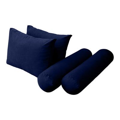 Model V1 - Velvet Indoor Daybed Bolster Pillow Backrest Cushion |COVERS ONLY|