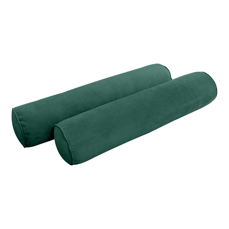 Model V1 - Velvet Indoor Daybed Bolster Pillow Backrest Cushion |COVERS ONLY|