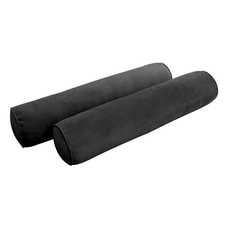 Model V1 - Velvet Indoor Daybed Bolster Pillow Backrest Cushion |COVERS ONLY|