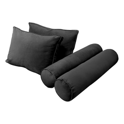 Model V1 - Velvet Indoor Daybed Bolster Pillow Backrest Cushion |COVERS ONLY|