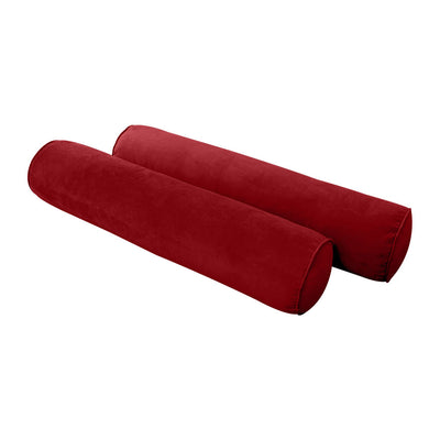 Model V1 - Velvet Indoor Daybed Bolster Pillow Backrest Cushion |COVERS ONLY|