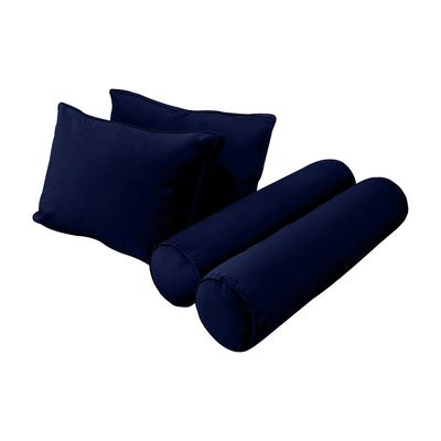 Model V1 - Velvet Indoor Daybed Bolster Pillow Backrest Cushion |COVERS ONLY|