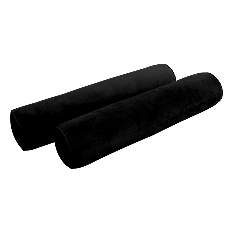 Model V1 - Velvet Indoor Daybed Bolster Pillow Backrest Cushion |COVERS ONLY|