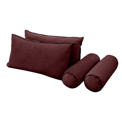 Model V2 - Velvet Indoor Daybed Mattress Bolster Pillow Backrest Cushion |COVERS ONLY|