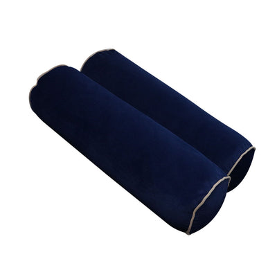 Model V6 - Velvet Indoor Daybed Mattress Bolster Pillow |COVERS ONLY|