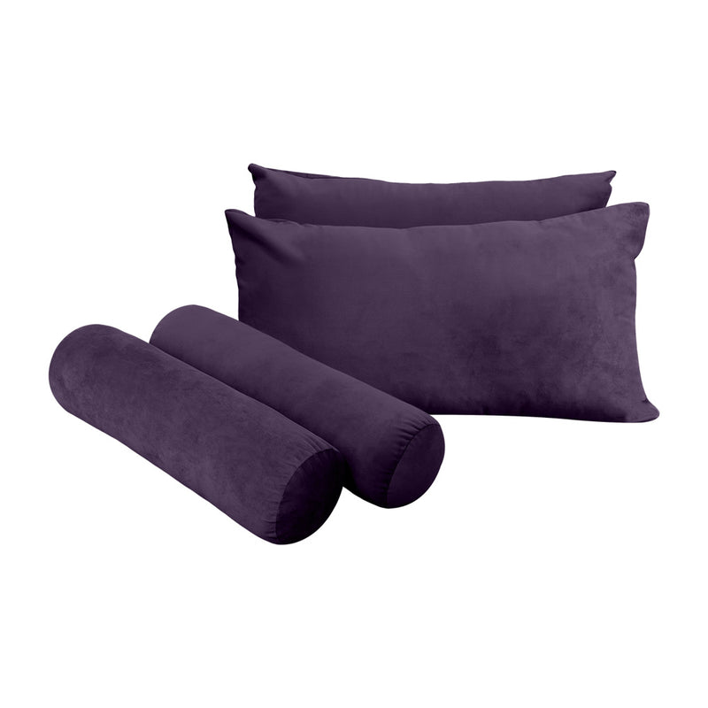 Model V2 - Velvet Indoor Daybed Mattress Bolster Pillow Backrest Cushion |COVERS ONLY|