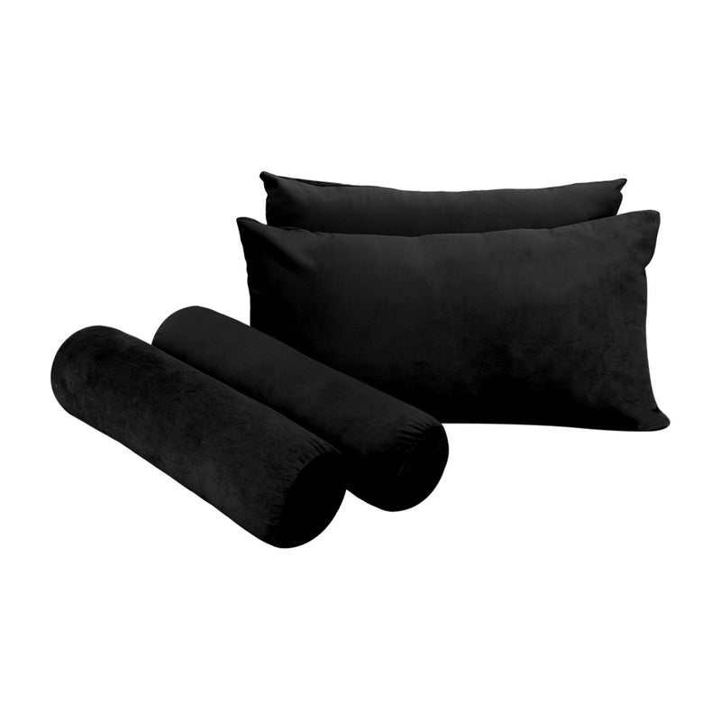 Model V2 - Velvet Indoor Daybed Mattress Bolster Pillow Backrest Cushion |COVERS ONLY|