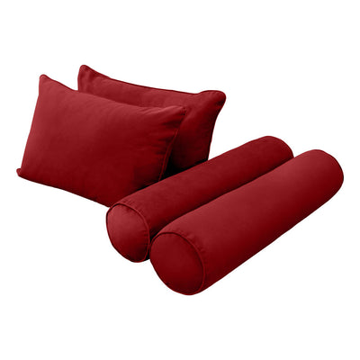 Model V4 - Velvet Indoor Daybed Mattress Bolster Backrest Cushions and Covers |Complete Set|