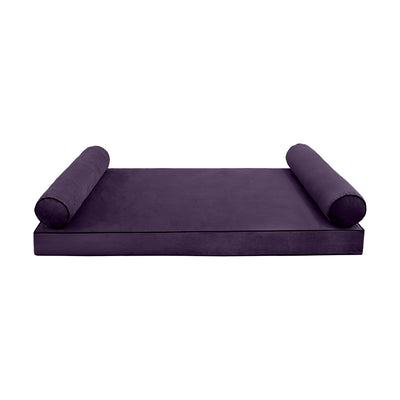 Model V5 - Velvet Indoor Daybed Mattress Bolster Pillows and Covers |Complete Set|