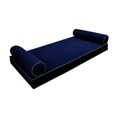 Model V5 - Velvet Indoor Daybed Mattress Bolster Pillows and Covers |Complete Set|