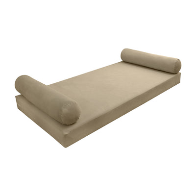 Model V5 - Velvet Indoor Daybed Mattress Bolster Pillows and Covers |Complete Set|