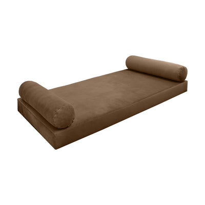 Model V5 - Velvet Indoor Daybed Mattress Bolster Pillows and Covers |Complete Set|