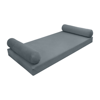 Model V5 - Velvet Indoor Daybed Mattress Bolster Pillows and Covers |Complete Set|