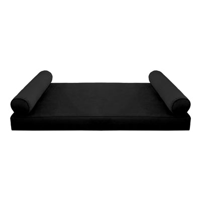 Model V5 - Velvet Indoor Daybed Mattress Bolster Pillows and Covers |Complete Set|