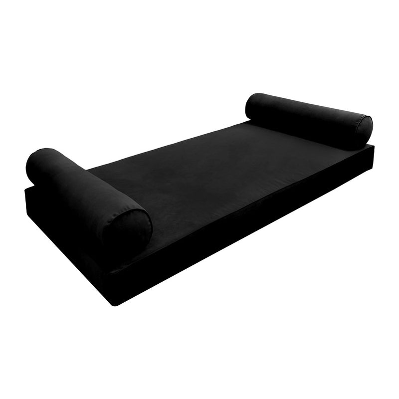 Model V5 - Velvet Indoor Daybed Mattress Bolster Pillows and Covers |Complete Set|