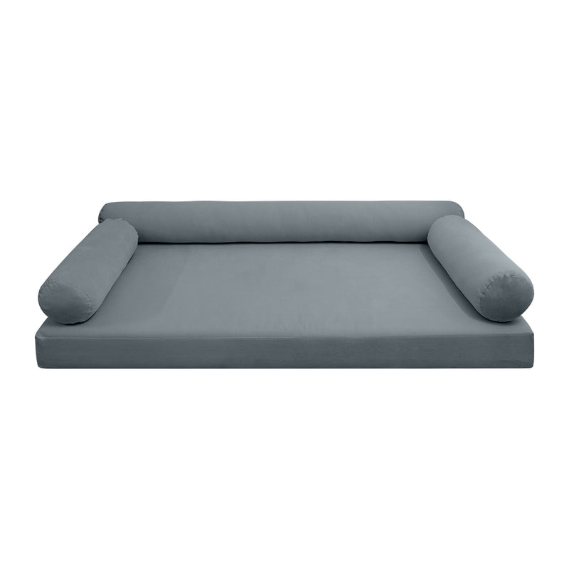 Model V6 - Velvet Indoor Daybed Mattress Bolster Pillow |COVERS ONLY|