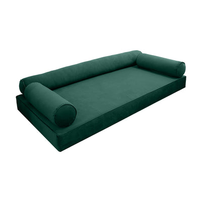 Model V6 - Velvet Indoor Daybed Mattress Bolster Pillow |COVERS ONLY|