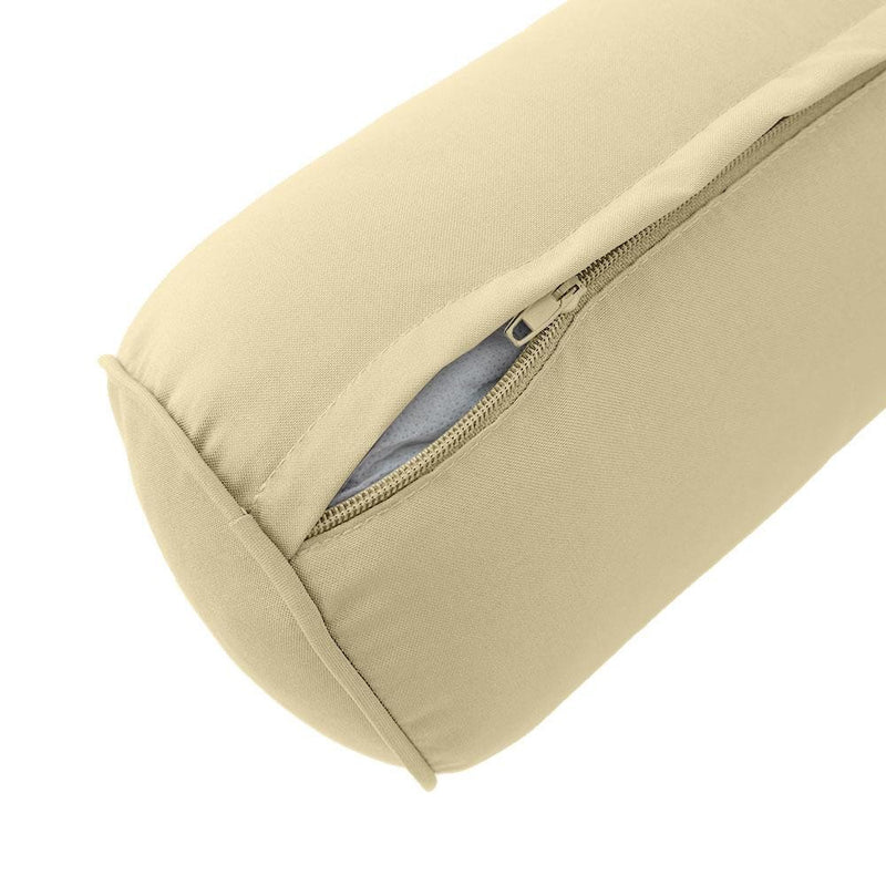 23 x 6 Pipe Trim Small Outdoor Bolster Pillow Cushion Insert Slip Cover-AD103