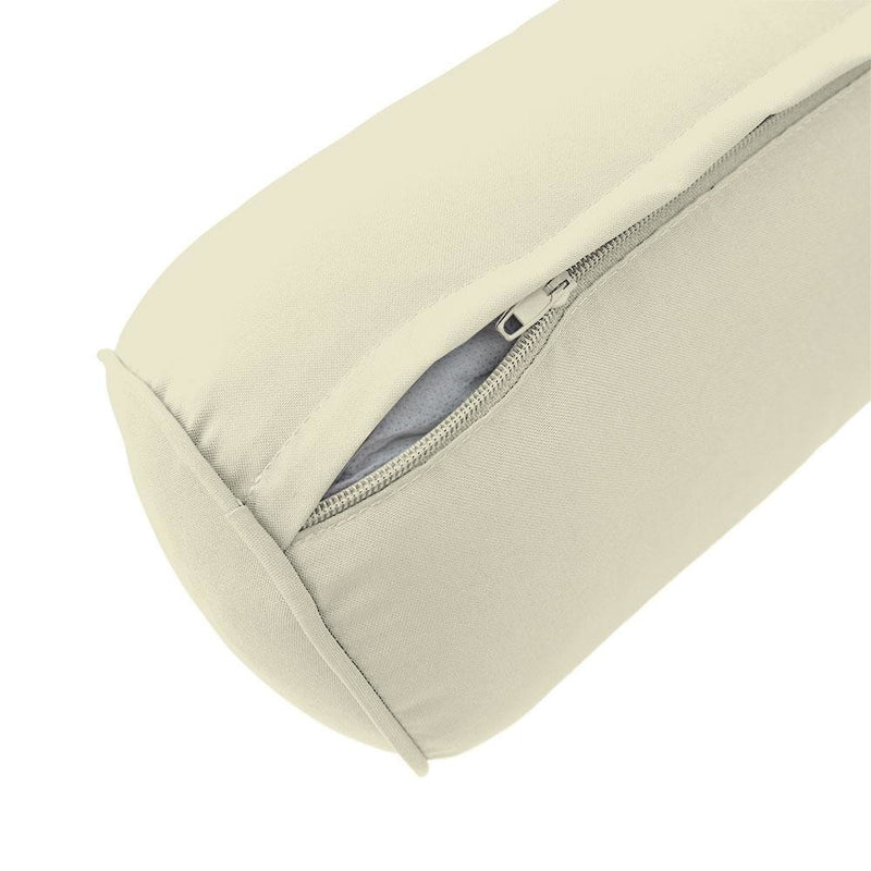 24 x 6 Pipe Trim Medium Outdoor Bolster Pillow Cushion Insert Slip Cover-AD005