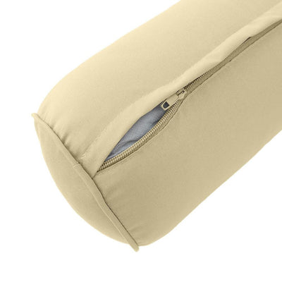 24 x 6 Pipe Trim Medium Outdoor Bolster Pillow Cushion Insert Slip Cover-AD103