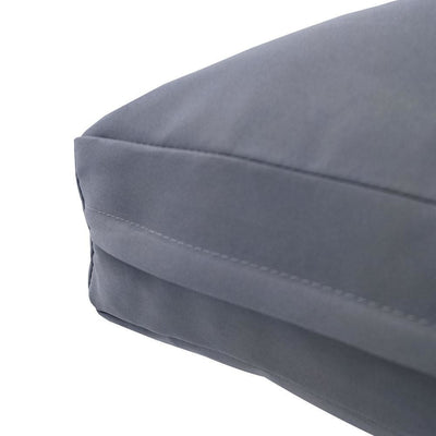 AD001 Knife Edge Medium 24x26x6 Outdoor Deep Seat Back Rest Bolster Cushion Insert Slip Cover Set