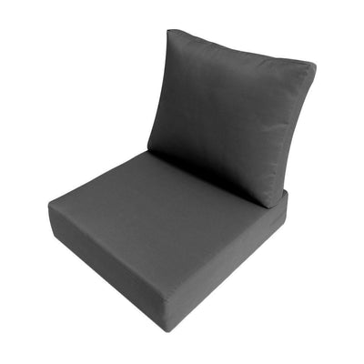 AD003 Knife Edge Medium 24x26x6 Outdoor Deep Seat Back Rest Bolster Cushion Insert Slip Cover Set