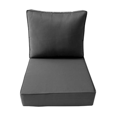 AD003 Pipe Trim Small 23x24x6 Outdoor Deep Seat Back Rest Bolster Cushion Insert Slip Cover Set