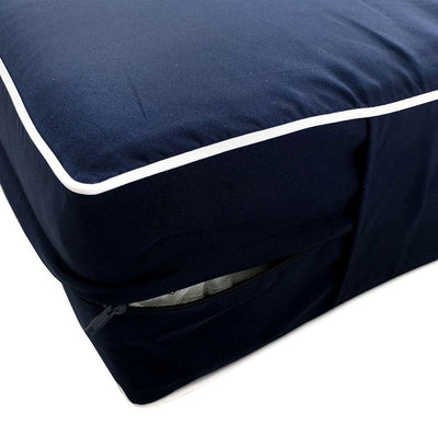 AD101 Contrast Pipe Trim 8" Twin-XL Size 80x39x8 Outdoor Fitted Sheet Slip Cover Only