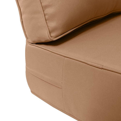 AD104 Pipe Trim Small 23x24x6 Outdoor Deep Seat Back Rest Bolster Cushion Insert Slip Cover Set