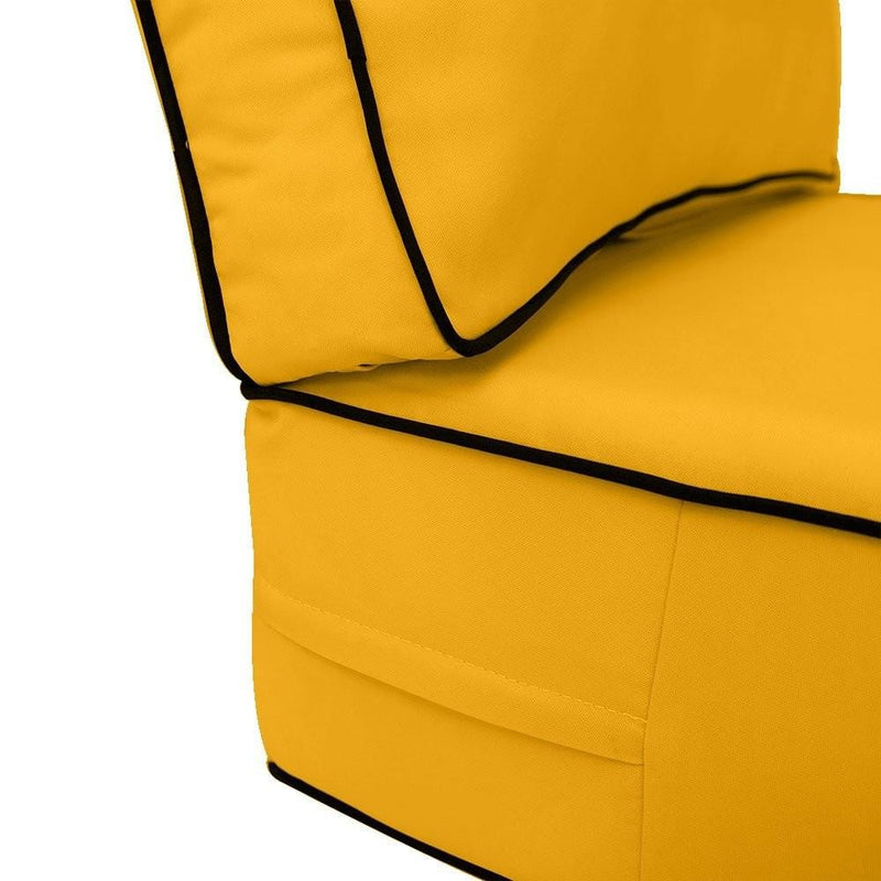 AD108 Contrast Pipe Trim Small 23x24x6 Deep Seat + Back Slip Cover Only Outdoor Polyester