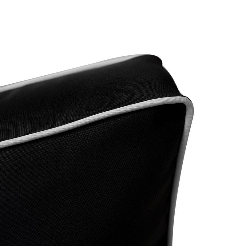 AD109 Contrast Pipe Trim Small 23x24x6 Deep Seat + Back Slip Cover Only Outdoor Polyester