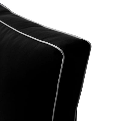 AD109 Contrast Pipe Trim Small 23x24x6 Deep Seat + Back Slip Cover Only Outdoor Polyester