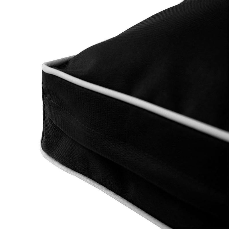 AD109 Contrast Pipe Trim Small 23x24x6 Deep Seat Back Cushion Slip Cover Set