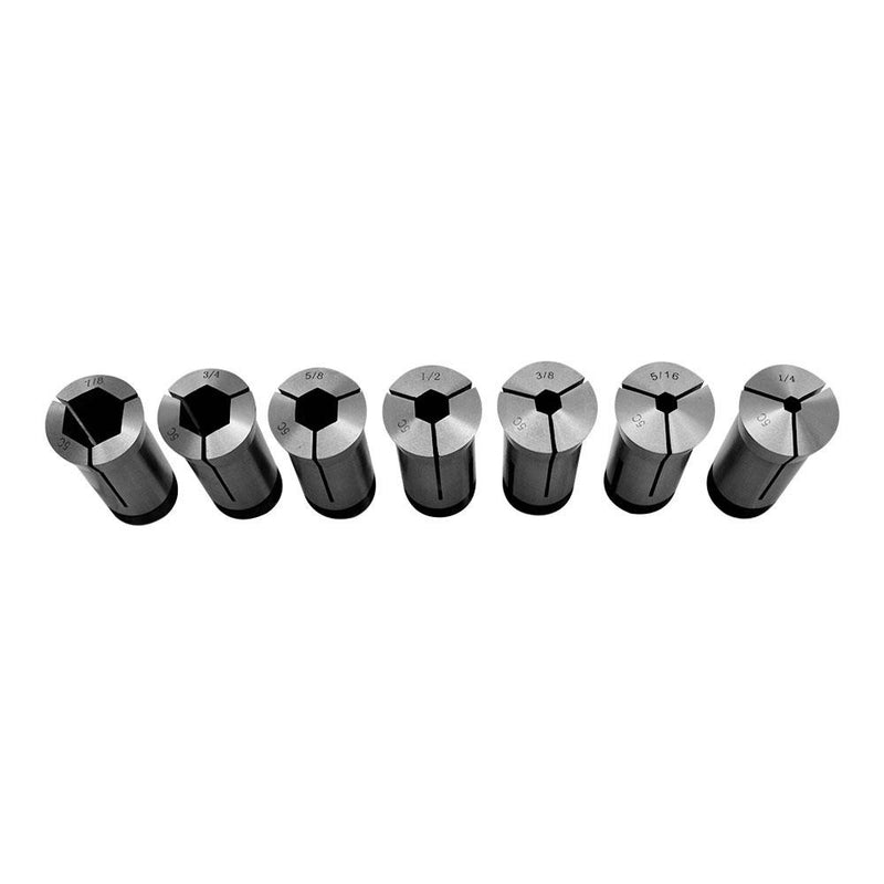 Hex Collet 5c Set 7 PC 1/4"- 7/8" 40CR Chuck Lathe Harden Machinist Tool