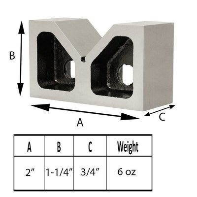 High Quality Cast Iron V-Block Set V Block Ground Pair 2" x 3/4" x 1-1/4"