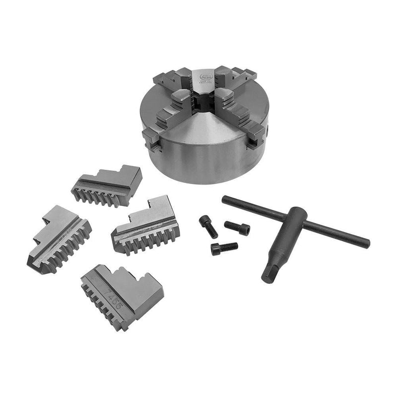 Lathe Chuck 6" 4Jaw,Self Centering Hardened Steel Jaw,Internal External Grinding