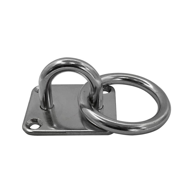 Marine hardware Square Pad Eye Plate With Ring  Set 4 PC 1/4" Welded Formed Boat Rigging