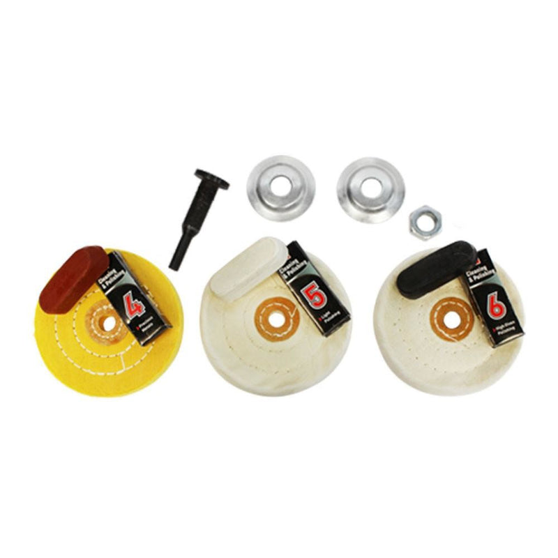 Metal Cleaning And Polishing Kit Buffering Buffer Pads Polisher Compound Drill Chuck Arbor