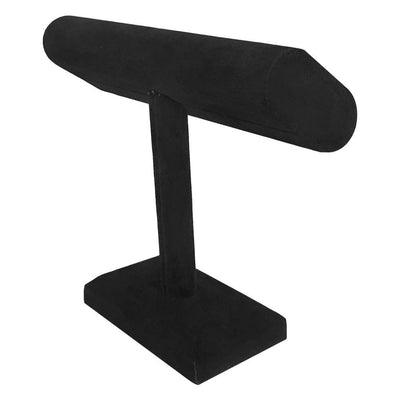 Oval T Bar Jewelry Display Bracelet Holder 7-1/2''L x 6-1/2''H Black Velvet Retail Fixture