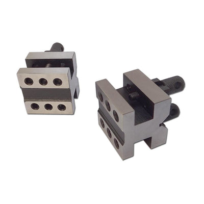 Pair of 2-3/8'' x 2-3/8'' x 2'' V Block & Clamp Set Multi-use Hardened And Ground Chrome Steel