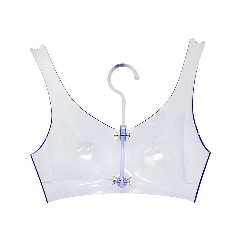 Plastic Hanging Bra Bikini Lingerie Hanger Form Display Set 4 PC Clear Tinted Purple