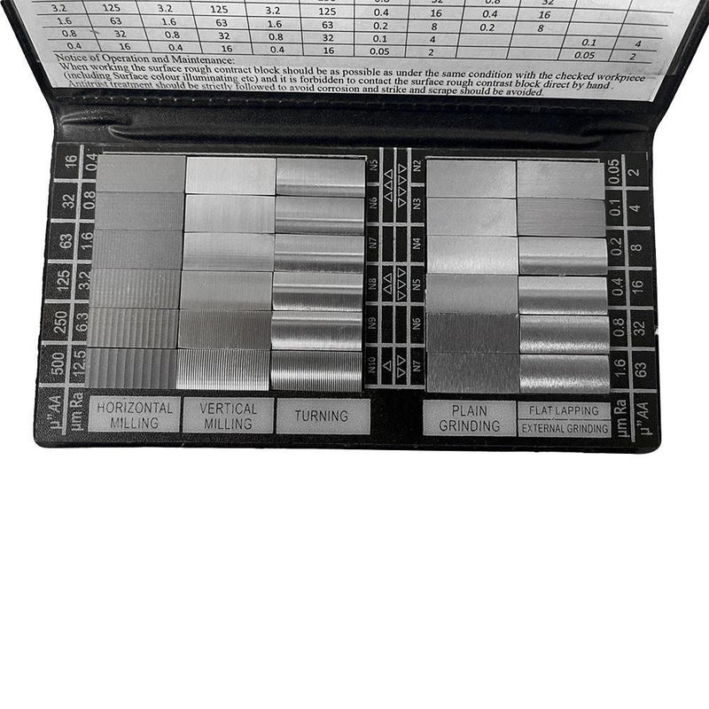 Specimen Surface Roughness Comparator Composite Pocket Set Gauge 30 Pc